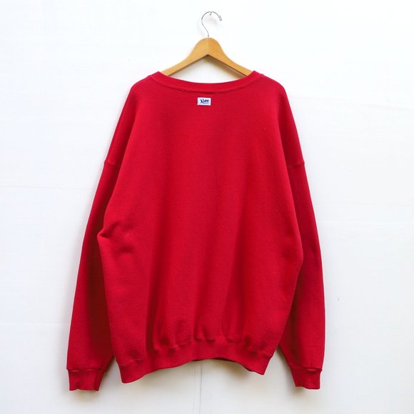 Vintage Lee Sport XL Native American Indian Tribe Man Crewneck Sweatshirt Red - Picture 2 of 10